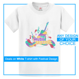 Personalised White Tee With Your Own Festival Artwork Print On Front